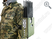 Мобильный мультичастотный подавитель Терминатор 50-5G (24х24) - с удобным чехлом для ношения на плече Мобильный мультичастотный подавитель Терминатор 50-5G (24х24) - с удобным чехлом для ношения на плече