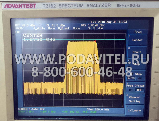 Тестирование частоты GPSL1 and Glonass L1 - 1570-1616 - 40dbm / 10W