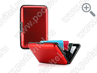 Алюминиевый кошелек RFID PROTECT CARD-RED - в открытом виде